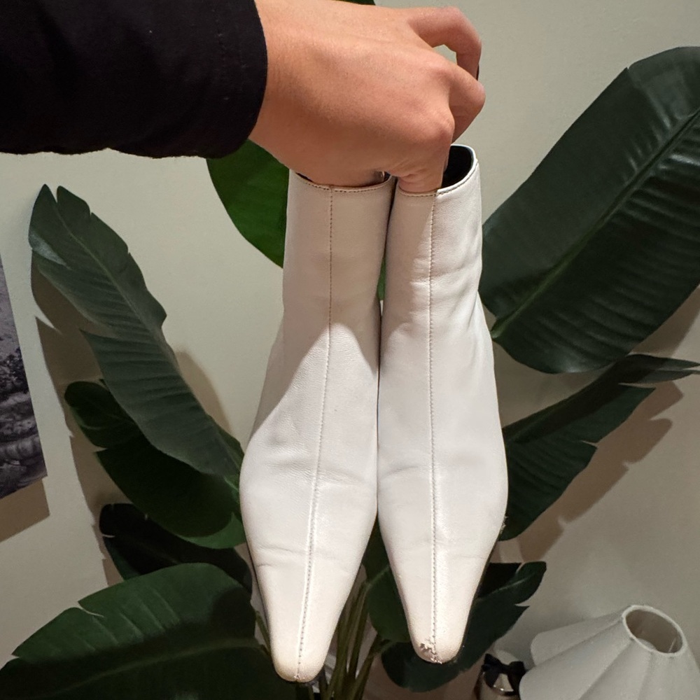 White & Gold Yuul Yie Ankle Boots